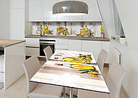 Наклейка 3Д виниловая на стол Zatarga «Сверкающая олива» 650х1200 мм для домов, квартир, стол BM, код: 6510404