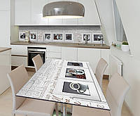 Наклейка 3Д виниловая на стол Zatarga «Музей кофе» 600х1200 мм для домов, квартир, столов, ко BM, код: 6441092