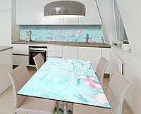 Наклейка 3Д виниловая на стол Zatarga «Лепестки под водой» 650х1200 мм для домов, квартир, ст NB, код: 6442470