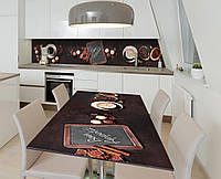 Наклейка 3Д виниловая на стол Zatarga «Шоколад и кофе» 650х1200 мм для домов, квартир, столов NB, код: 6442608