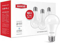 Лампа светодиодная Maxus 3 шт./уп. 10 Вт A60 матовая E27 220 В 4100 К 3-LED-776