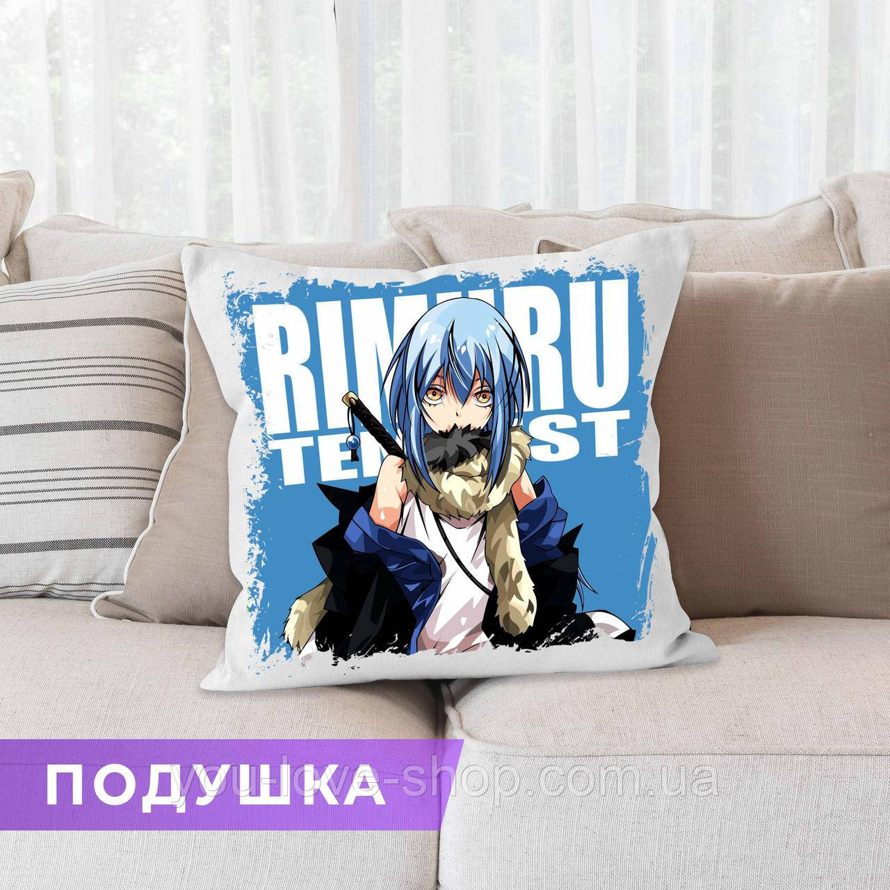 Подушка Про моє переродження в слиз "Рімуру №2" / Подушка Tensei shitara Slime Datta Ken квадрат 35х35, фото 1