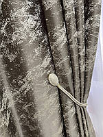 Штори із мармуровим малюнком молочно коричневий