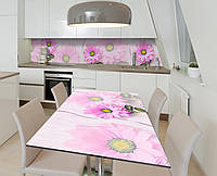 Наклейка 3Д виниловая на стол Zatarga «Цветы под водой» 600х1200 мм для домов, квартир, столо NB, код: 6443719