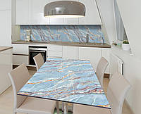 Наклейка 3Д виниловая на стол Zatarga «Голубой мрамор» 600х1200 мм для домов, квартир, столов BM, код: 6512023