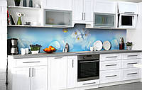 Наклейка на скинали Zatarga на кухню «Голубая мечта» 600х2500 мм виниловая 3Д наклейка кухонн BM, код: 6512112