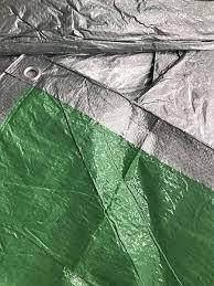 Тент із кільцями (100г/м2). Сіро/зелений. Ламінований вологозахищений. 