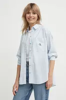 Urbanshop com ua Бавовняна сорочка Calvin Klein Jeans жіноча relaxed класичний комір РОЗМІРИ ЗАПИТУЙТЕ