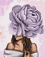 Картина по номерам BrushMe Дама с фиолетовым пионом 40х50см BS37546 UL, код: 8263322