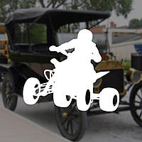 Наклейка на Авто / Мото / Витрину на Стекло Кузов "Квадроцикл ATV 1" белый цвет