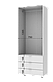 Розпашна Шафа для одягу Doros Гелар Білий 2 ДСП 77,5х49,5х203,4 (80737021), фото 5