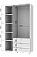 Розпашна Шафа для одягу Doros Гелар комплект Білий 2+3 ДСП 193,7х49,5х203,4 (42002116), фото 5