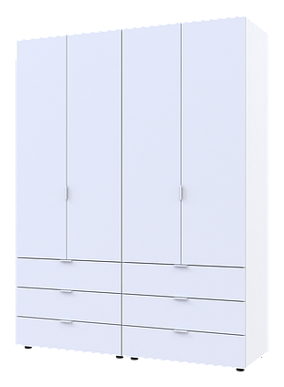 Розпашна Шафа для одягу Doros Гелар комплект Білий 2+2 ДСП 155х49,5х203,4 (42002117)