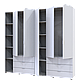 Розпашна Шафа для одягу Doros Гелар комплект Білий 3+3 ДСП 232,4х49,5х203,4 (42002119), фото 3