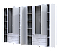 Розпашна Шафа для одягу Doros Гелар комплект Білий 4+4 ДСП 310х49,5х203,4 (42002121), фото 3