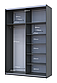 Шафа-купе двохдверна Doros G-Caiser 160х60х240 см Графіт/1 Дзеркало (DRS-011032), фото 6