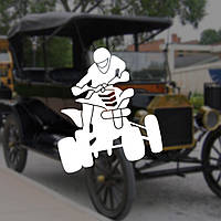 Наклейка на Авто / Мото / Витрину на Стекло Кузов "Квадроцикл ATV 2" белый цвет