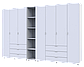 Комплект Doros Гелар з Етажеркою Білий  3+4 ДСП 309.4х49.5х203.4 (42005037), фото 3