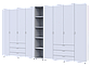 Комплект Doros Гелар з Етажеркою Білий 4+4 ДСП 348.2х49.5х203.4 (42005040), фото 3