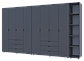 Комплект Doros Гелар з Етажеркою Графіт 4+4 ДСП 348.2х49.5х203.4 (42005065), фото 3