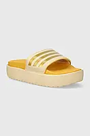 Urbanshop com ua Шльопанці adidas жіночі колір жовтий на платформі IF3422 РОЗМІРИ ЗАПИТУЙТЕ
