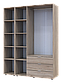 Шафа для одягу Doros Гелар Дуб сонома 3ДСП/Дзеркало 155х49.5х203.4 (42002159), фото 2