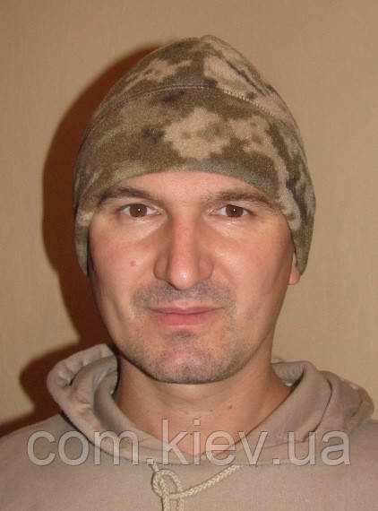 Шапка зимова флісова камуфляж "піксель ЗСУ"