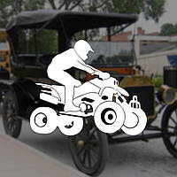 Наклейка на Авто / Мото / Витрину на Стекло Кузов "Квадроцикл ATV 4" белый цвет