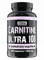 Карнитин для похудения 100 капсул 500 мг L-carnitine ultra Extremal Жиросжигатель для женщин US, код: 7561411