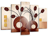 Модульна картина Декор Карпати на стіну велика у вітальню для інтер'єру Квіти а UL, код: 6978912