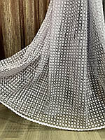 Тюль з абстрактним визирунком вишита біла