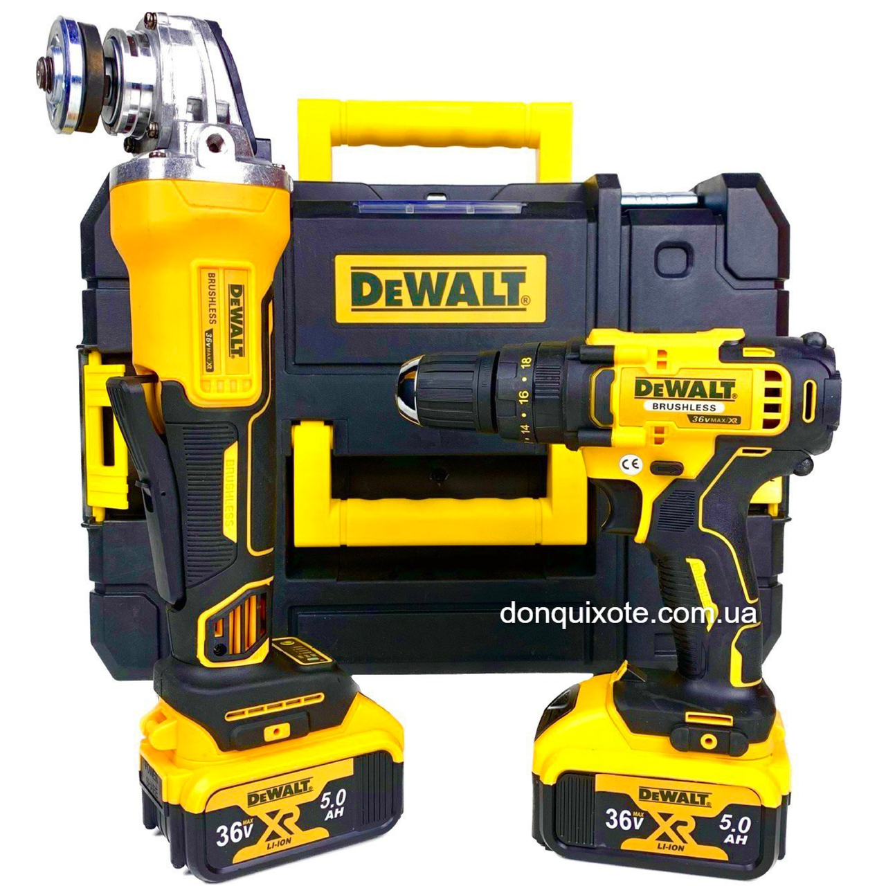Набір акумуляторного інструменту Dewalt 2в1 (36 V, 5 A) Шурупокрут Dewalt DCD996NT + Болгарка Dewalt DCG405