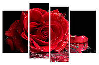 Модульна картина Декор Карпати 110х70 см Червона троянда (M4-c174) UL, код: 184133