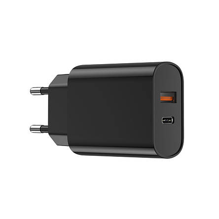 МЗП WIWU Wi-U002 Type C PD+QC Charger EU Plug Black, фото 2