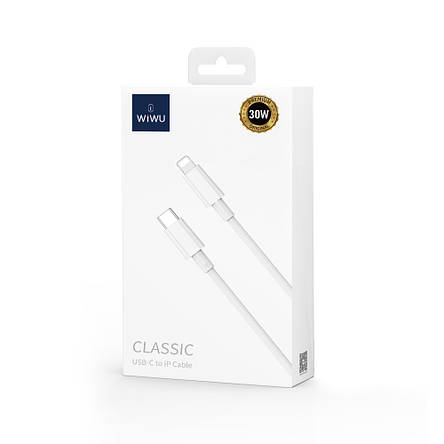 Кабель WIWU Wi-C008 30W max YouPin Data Cable Type C to Lightning White, фото 3