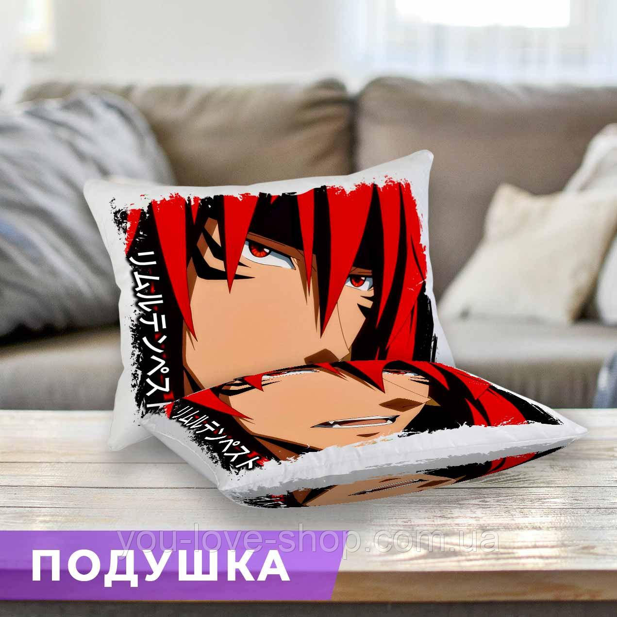 Подушка Коли я переродився слизом "Гай Крімсон" / Подушка Tensei shitara Slime Datta Ken прямокутник 45х35