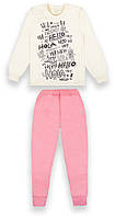 Пижама детская теплая хлопковая для девочки GABBI PGD-20-5 Молочный на рост 128 (12454) DH, код: 8454239
