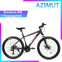 Горный велосипед Azimut Aqua 29 Колеса, 19 Рама Спортивный велосипед Азимут черный Дисковые тормоза 2610