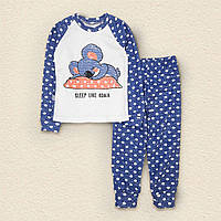 Детская пижама Dexters в горошек из интерлока с принтом коала 122 см синий (131507068327) DH, код: 8335241