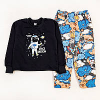 Детская пижама Dexters футер astronaut in space 134 см черный синий (131747069182) DH, код: 8335999