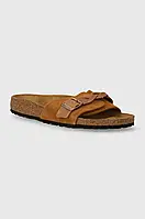 Urbanshop com ua Замшеві шльопанці Birkenstock Pula Braided жіночі колір коричневий 1026742 РОЗМІРИ ЗАПИТУЙТЕ