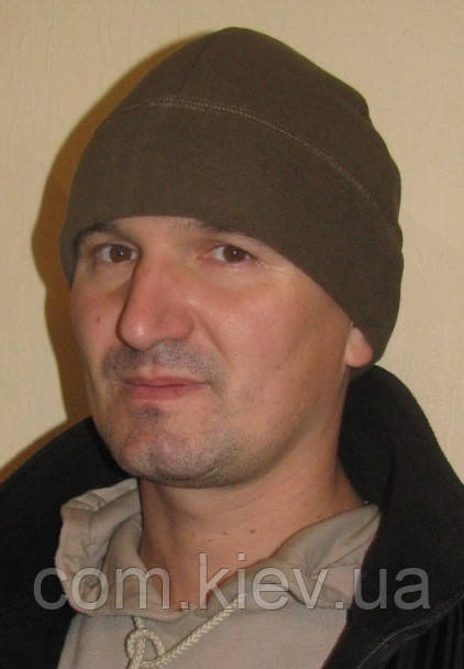 Шапка флісова тепла зелена Олива Хакі