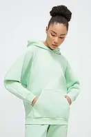 Urbanshop com ua Кофта adidas жіноча колір зелений з капюшоном однотонна РОЗМІРИ ЗАПИТУЙТЕ