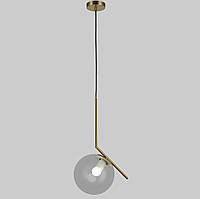 Стеклянный подвес с шаром 20 см Lightled 916-3815-1 BRZ+CL UL, код: 8123442