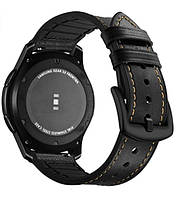 Ремешок BeWatch 22мм Силикон + Кожа для часов универсальный Черный (1230101) EV, код: 2585922