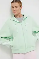 Urbanshop com ua Кофта adidas жіноча колір зелений з капюшоном з аплікацією РОЗМІРИ ЗАПИТУЙТЕ