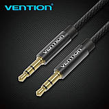 Кабель Vention Fabric Braided 3.5mm Male to Male Audio Cable 3M Black Metal Type (BAGBI), фото 6