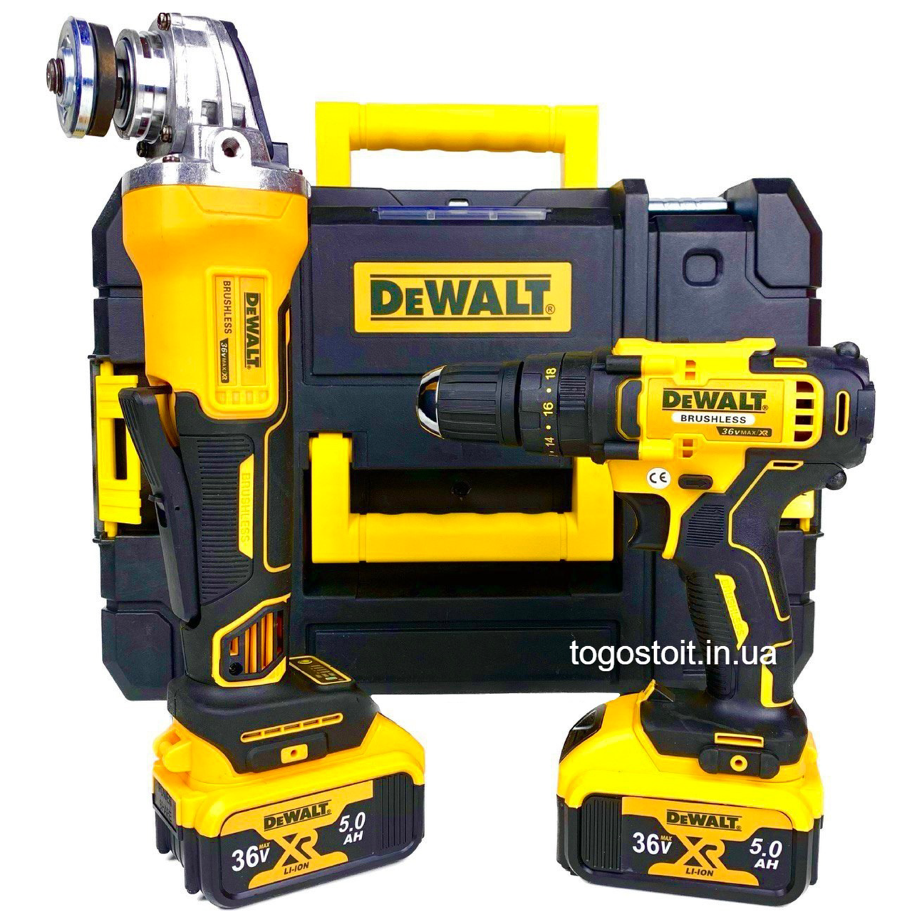 Набір акумуляторного інструменту Dewalt 2в1 (36 V, 5 AH) Шурупокрут Dewalt DCD996NT + Болгарка Dewalt DCG405