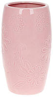 Керамическая ваза Розовая Ромашка 12.5х12.5х21.8см DP78911 BonaDi MY, код: 8389453