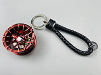 Брелок в виде диска колеса красный, брелок на ключи для водителя, брелок металлический на авто ключи